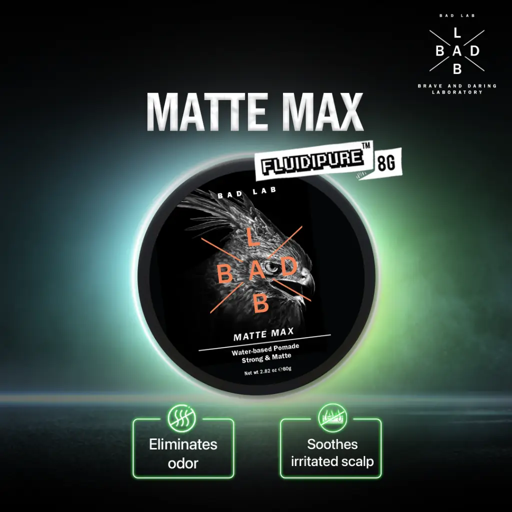 Bad Lab Matte Max Ultra-Strong Hold, Ultra-Matte Finish Hair Styling Pomade for Men | 40g