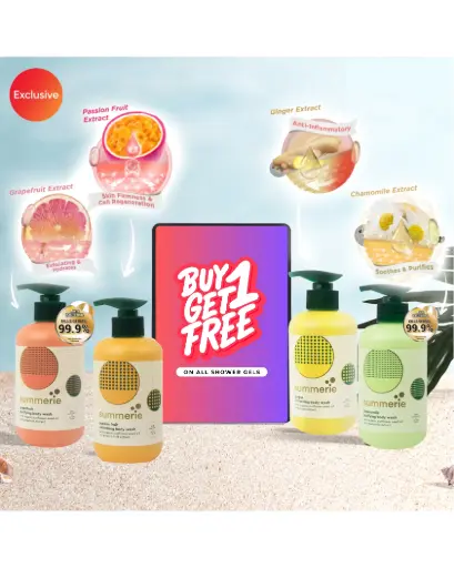 Buy 1 Get 1 Free on ALL Summerie Shower Gels