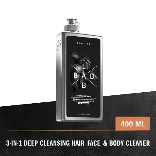 Bad Lab Deep Cleansing 3-in-1 Caveman Cleaner for Face, Body & Hair | 400ml